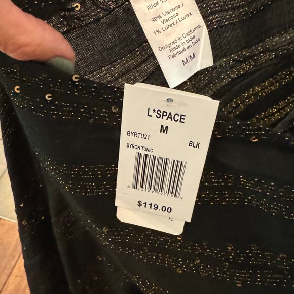 L* Space Black Byron Tunic Dress/CoverUp, NWT, size M - Picture 6 of 7